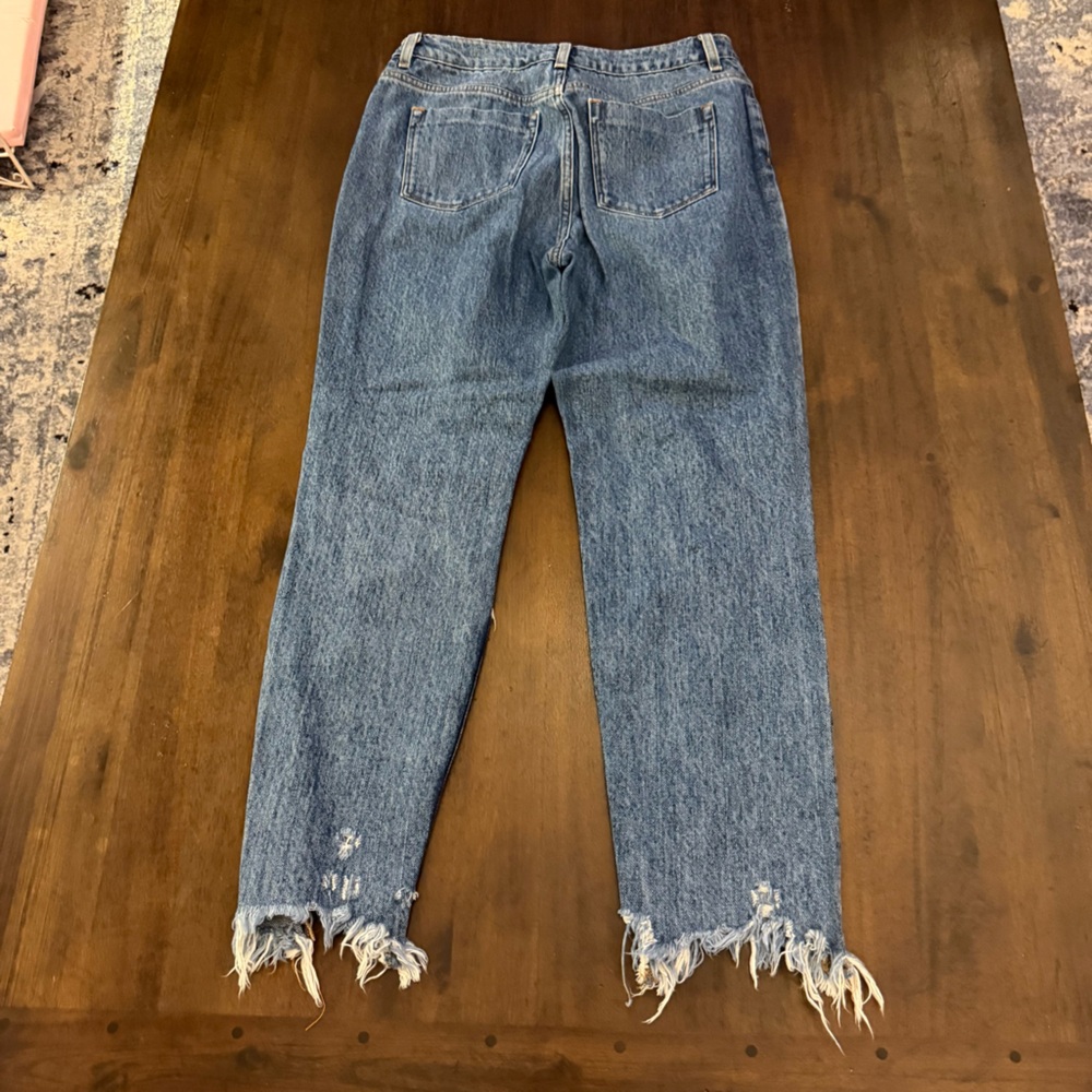 ASOS Ripped‎ Blue Straight Leg Jeans - Picture 6 of 7